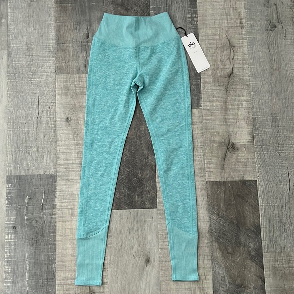 NEW Alo Yoga High Waist Alosoft Lounge Legging  Blue Quartz Heather- XS